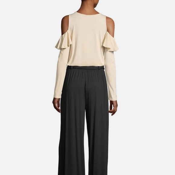 Rachel Pally Cascade Cold-Shoulder modal cream ruffle frilly top - Picture 3 of 8